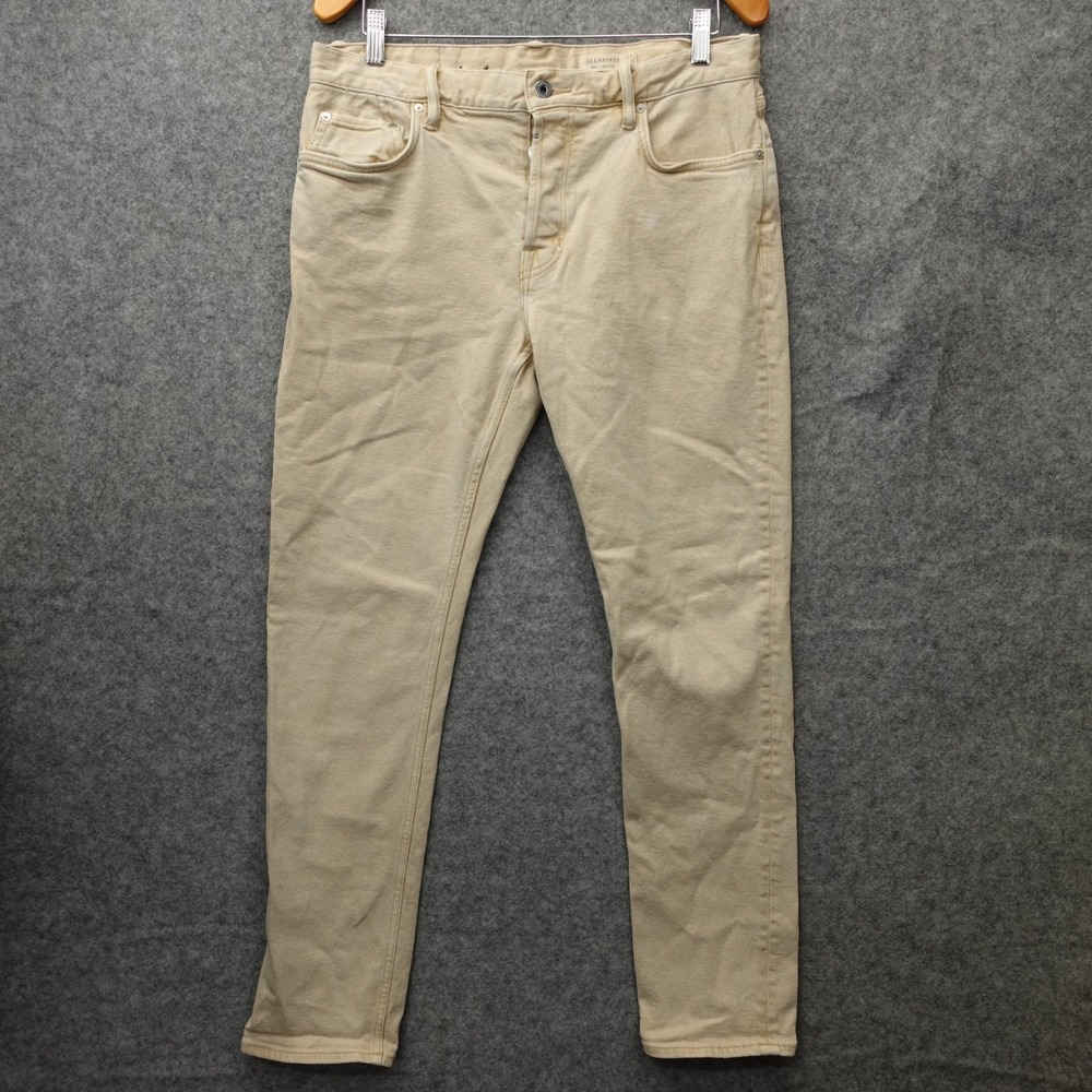 All Saints Men's Slim Jeans in Beige